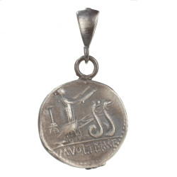 925 Ayar Gümüş Bayan Desenli Madalyon Kolye Ucu - 3