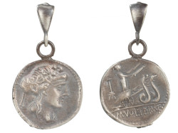 925 Ayar Gümüş Bayan Desenli Madalyon Kolye Ucu - 1