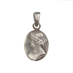 925 Ayar Gümüş Bayan Figürlü Madalyon Kolye Ucu - Nusrettaki (1)