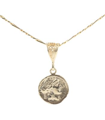925 Ayar Gümüş Bereket Sembolü Madalyon Kolye, Sarı - 8