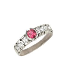 925 Ayar Gümüş Beyaz Baget Taşlı Zirkon Zarif Yüzük - Nusrettaki