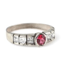 925 Ayar Gümüş Beyaz Baget Taşlı Zirkon Zarif Yüzük - Nusrettaki (1)