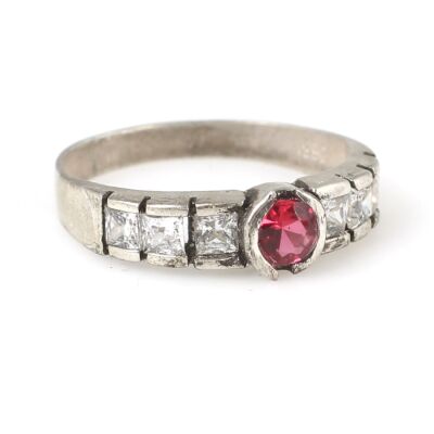 925 Ayar Gümüş Beyaz Baget Taşlı Zirkon Zarif Yüzük - 3