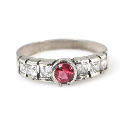 925 Ayar Gümüş Beyaz Baget Taşlı Zirkon Zarif Yüzük - 5