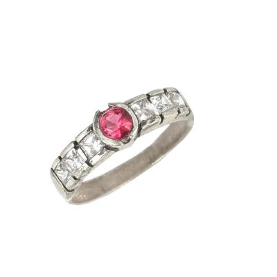 925 Ayar Gümüş Beyaz Baget Taşlı Zirkon Zarif Yüzük - 1