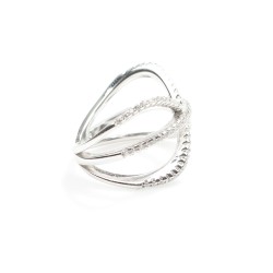 925 Ayar Gümüş Beyaz Renk, Beyaz Zirkon Taşlı Yüzük - 6