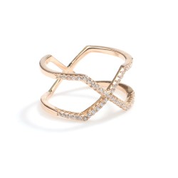 925 Ayar Gümüş Beyaz Renkli Beyaz Zirkon Taşlı Tasarım Yüzük - 4