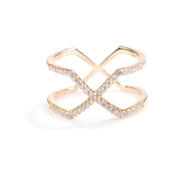 925 Ayar Gümüş Beyaz Renkli Beyaz Zirkon Taşlı Tasarım Yüzük - 5