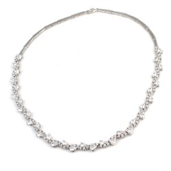 925 Ayar Gümüş Beyaz Taşlı Su Yolu Model Kolye - Nusrettaki (1)