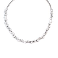 925 Ayar Gümüş Beyaz Taşlı Su Yolu Model Kolye - 3