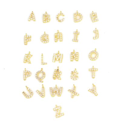 925 Ayar Gümüş Beyaz Taşlı Tek Harf Kolye - 2