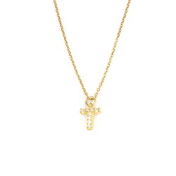 925 Ayar Gümüş Beyaz Taşlı Tek Harf Kolye - Nusrettaki