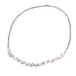 925 Ayar Gümüş Beyaz Taşlı Yaprak Su Yolu Model Kolye - Nusrettaki (1)