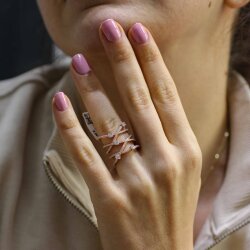 925 Ayar Gümüş Beyaz Zirkon Taşlı XX Model Tasarım Yüzük - Nusrettaki