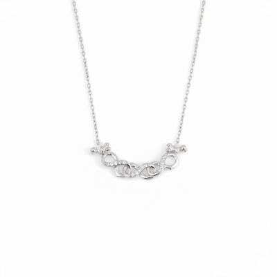 925 Ayar Gümüş Birleşen Sonsuzluk Kolye - 2