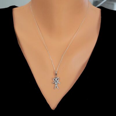 925 Sterling Silver Together Heart Necklace - 1