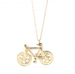 Sterling Silver Bicycle Pendant Necklace, Gold Vermeil - 5