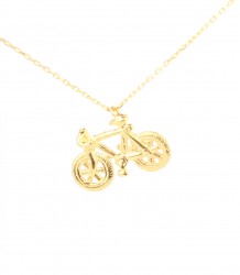 Sterling Silver Bicycle Pendant Necklace, Gold Vermeil - 3
