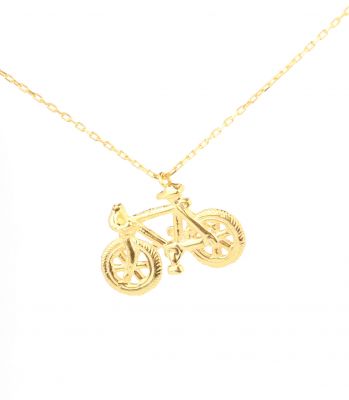 Sterling Silver Bicycle Pendant Necklace, Gold Vermeil - 2
