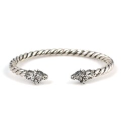 925 Ayar Gümüş Boğa Başı Burgu Kol Erkek Bileziği - Nusrettaki (1)