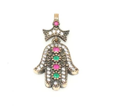 Silver & Bronze Hand of God Design Authentic Necklace - 2