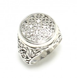 925 Ayar Gümüş Konstantinapol Tasarım Taşlı Yüzük - 3