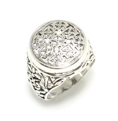 925 Ayar Gümüş Konstantinapol Tasarım Taşlı Yüzük - 3