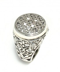 925 Ayar Gümüş Konstantinapol Tasarım Taşlı Yüzük - 4