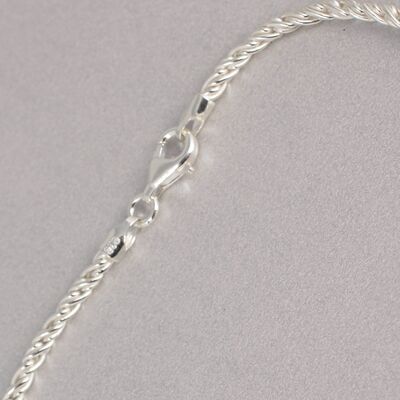 925 Ayar Gümüş Burgu Halat Zincir Kolye, 50 Cm - 4