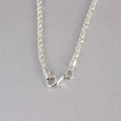 925 Ayar Gümüş Burgu Halat Zincir Kolye, 55 Cm - 3