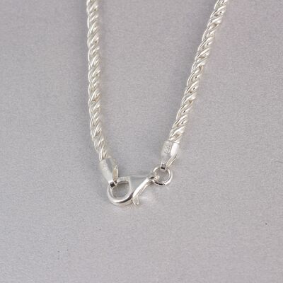 925 Ayar Gümüş Burgu Halat Zincir Kolye, 55 Cm - 3