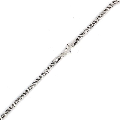 925 Ayar Gümüş Burgu Halat Zincir Kolye - 3