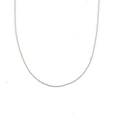 925 Ayar Gümüş Burgu İnce Halat Zincir Kolye - 3