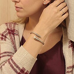 925 Ayar Gümüş Burgu Kollu Kilitli Bilezik - Nusrettaki