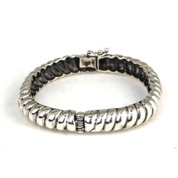 925 Ayar Gümüş Burgu Model Döküm Bilezik - 4