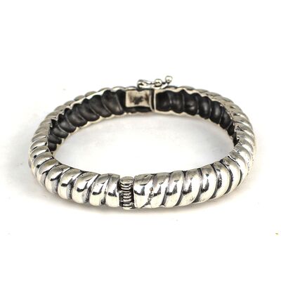 925 Ayar Gümüş Burgu Model Döküm Bilezik - 4