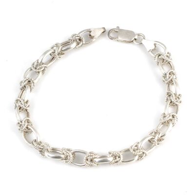 925 Ayar Gümüş Burgu Tel Şarnel Bileklik - 1