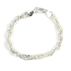 925 Ayar Gümüş Burgu Ve Düz Sarmaşık Model Bileklik - Nusrettaki