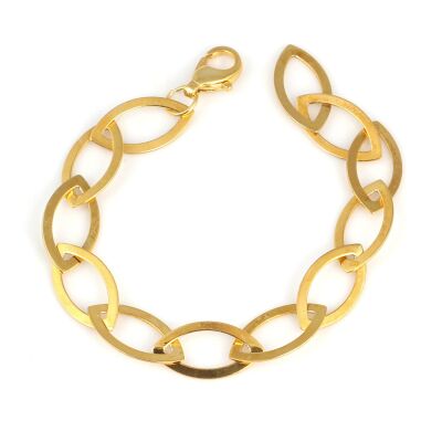 925 Ayar Gümüş Büyük İtalyan Elips Zincir Bileklik - 1