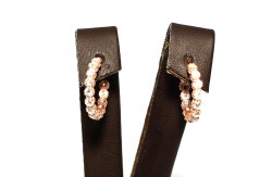 925 Rose Silver Hoop Earrings with White Zircons - Nusrettaki (1)