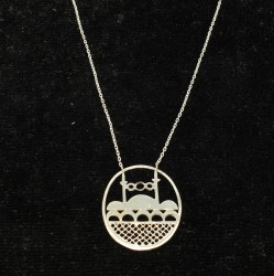 Silver Mosque Design Necklace - 3