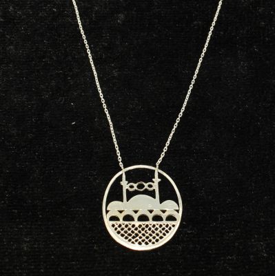 Silver Mosque Design Necklace - 3