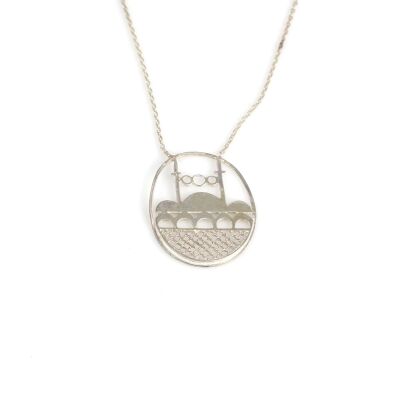 Silver Mosque Design Necklace - 1
