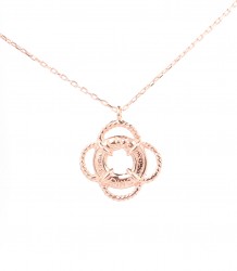 Sterling Silver Life Ring Pendant Necklace, Rose Gold Vermeil - Nusrettaki