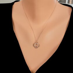 925 Ayar Gümüş Can Simidi Kolye, Pembe - Nusrettaki