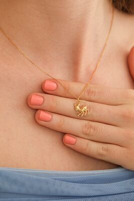 925 Ayar Gümüş Ceylan Charm Kolye - 1