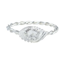 925 Ayar Gümüş Çiçek Kaşlı İki Telli Burma Bilezik - Nusrettaki (1)