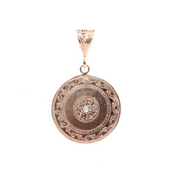 925 Ayar Gümüş Çiçek Madalyon Kolye Ucu - Nusrettaki (1)