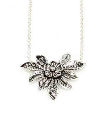 925 Sterling Silver Flower Design Necklace - 3