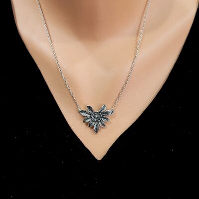 925 Sterling Silver Flower Design Necklace - 4